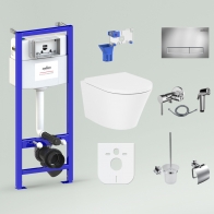 Relfix Biore Compacto Rimless Set 10 in 1 for wall-hung toilet