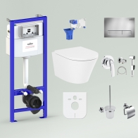 Relfix Biore Compacto Rimless Set 10 in 1 for wall-hung toilet